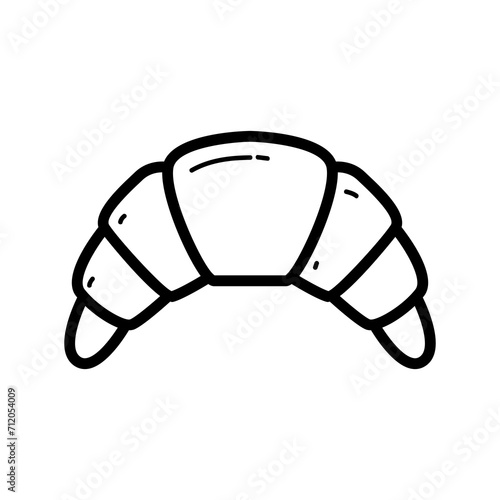 croissant bread line icon logo vector image
