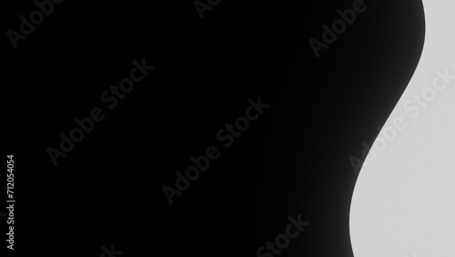 black backdrop with white elegant curve in right side, black background in 4k resolution, white line.