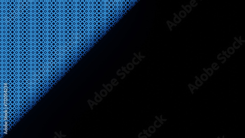 Blurred black background accompanied by a rhombus pattern with blue tones. 4K resolution background.