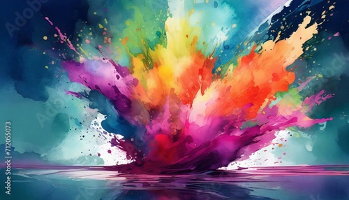 abstract watercolor background  splash of color becoming 