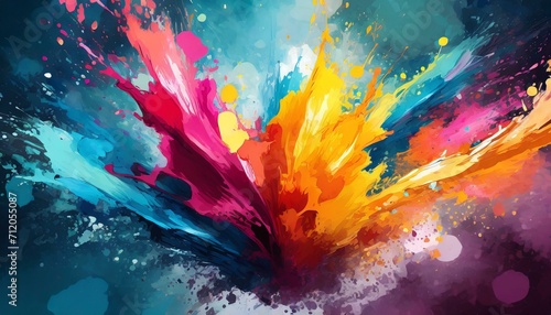 abstract watercolor background with splashes, splash of color becoming photo
