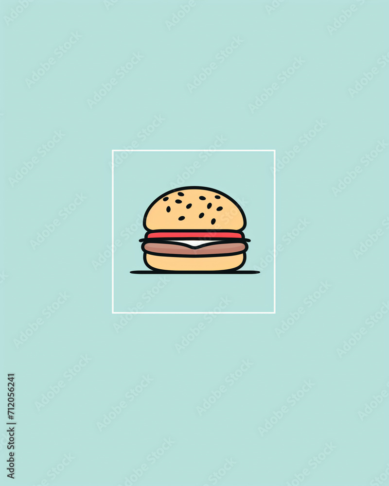 minimalistic hamburger cartoon illustration minimalistic hamburger cartoon illustration