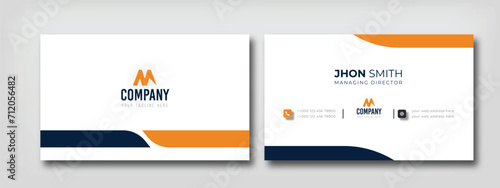 Modern Yellow Business Card Design Creative And Clean Professional Corporate Business Card Template For Brand Identity.