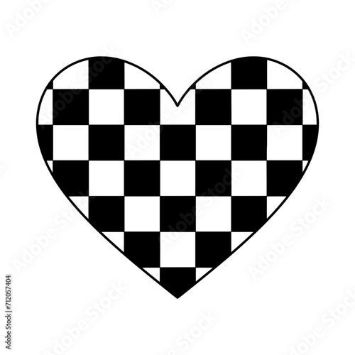 checkered y2k shape trendy element geometric heart shape illustration icons retro groovy futuristic 