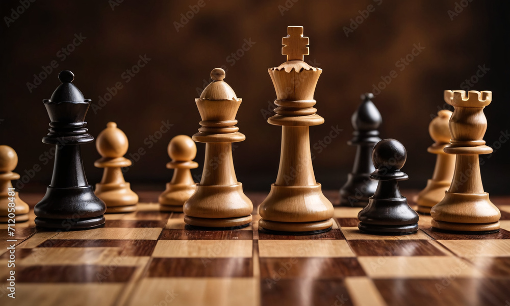 chess board with pawns and king game for strategy and business vision chess board with pawns and king game for strategy and business vision