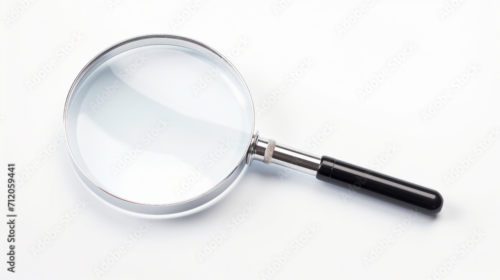 Explore the Intricacies with an Isolated Magnifying Glass on White Background – Perfect for Scientific Studies and Detailed Investigations with Clipping Path and Copy Space Available! Explore the Intricacies with an Isolated Magnifying Glass on White Background – Perfect for Scientific Studies and Detailed Investigations with Clipping Path and Copy Space Available!