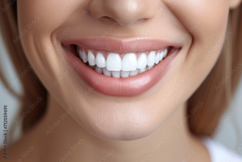Close look of smile with white teeth. Close look of smile with white teeth.