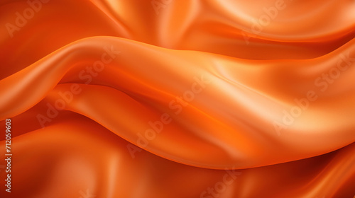 Rich orange satin fabric draped elegantly, displaying a luxurious texture and depth with soft, graceful folds.