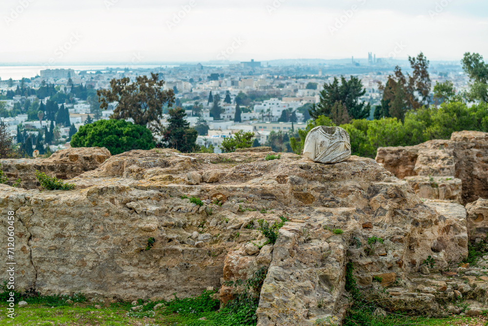 Vue sur Tunis depuis le site archéologique de Carthage