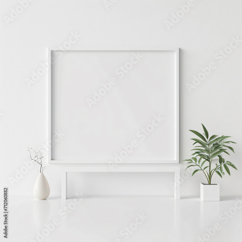 mockup of empty white frame