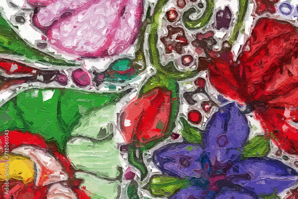 Obraz premium Watercolor and various flowers, cacti, and beautiful bird wedding illustrations