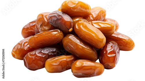 Dried date fruits (kurma) of ramadan, isolated on transparent background, Generative ai