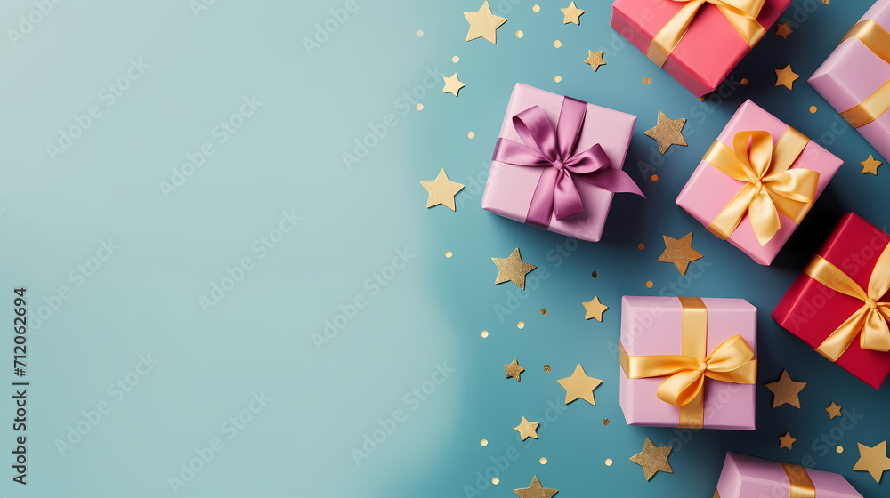 Gift box background with copy space for Christmas gifts, holidays or birthdays Gift box background with copy space for Christmas gifts, holidays or birthdays