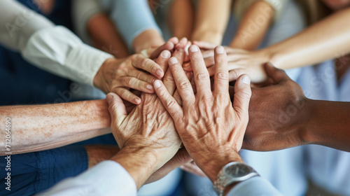 group of people holding hands