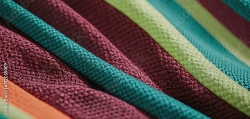  a close up of a multicolored blanket that is folded to show the colors of the rainbow and blue, red, green, orange, yellow, and pink.