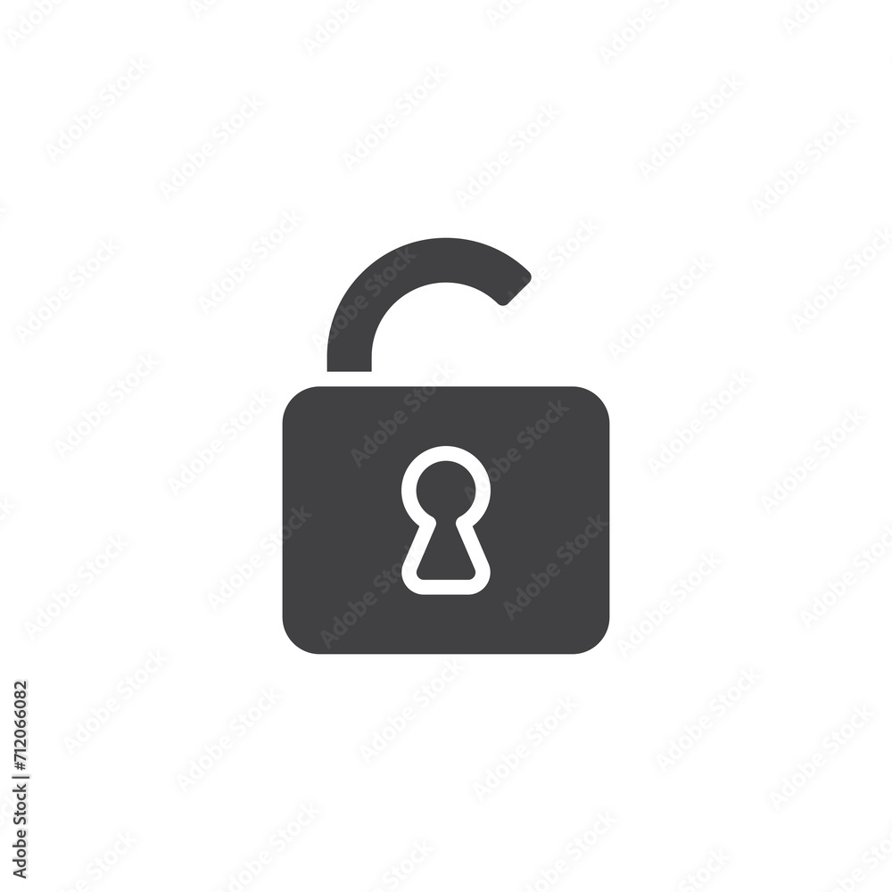 Unlocked padlock vector icon Unlocked padlock vector icon