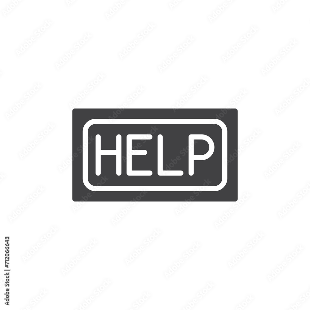 Button help vector icon Button help vector icon