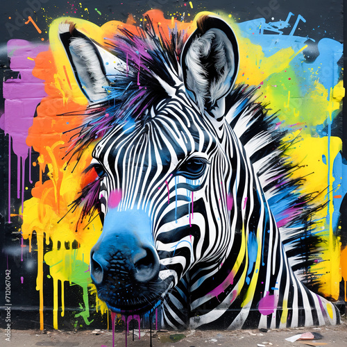 Zebra painting on wall