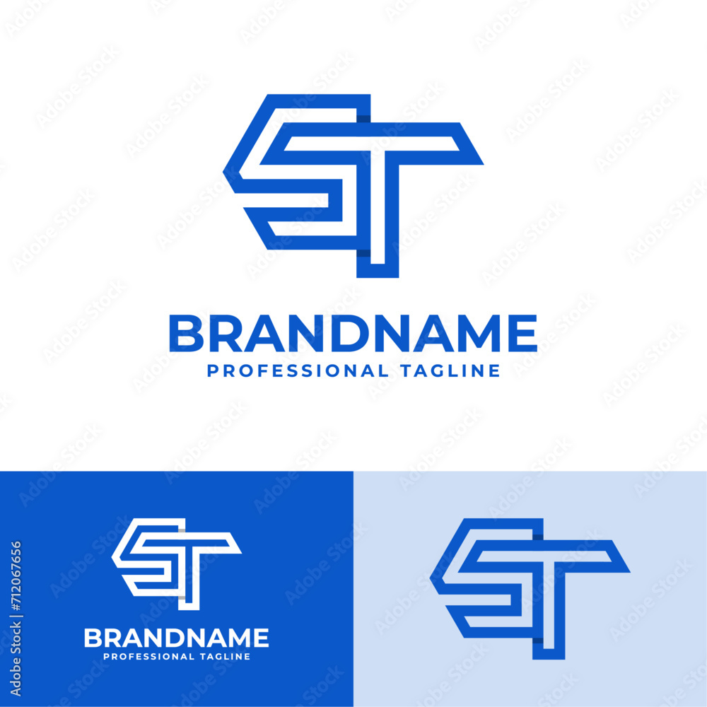 Obraz premium Modern Initials ST Logo, suitable for business with ST or TS initials
