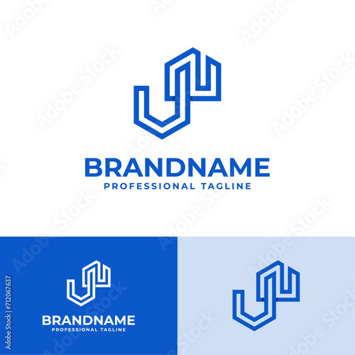 Modern Initials UN Logo, suitable for business with UN or NU initials