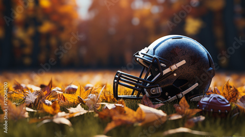 thanksgiving American football game concept with cop photo