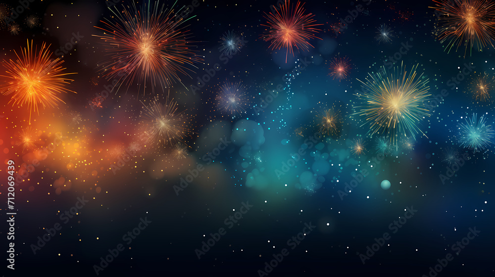 Naklejka premium Fireworks background for celebration, holiday celebration concept