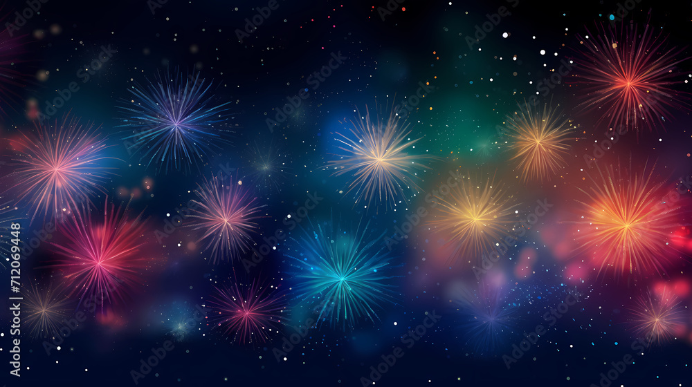 Naklejka premium Fireworks background for celebration, holiday celebration concept