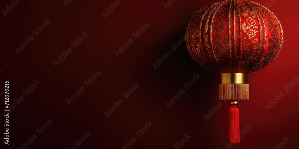 Chinese lantern on a red background. Chinese New Year concept