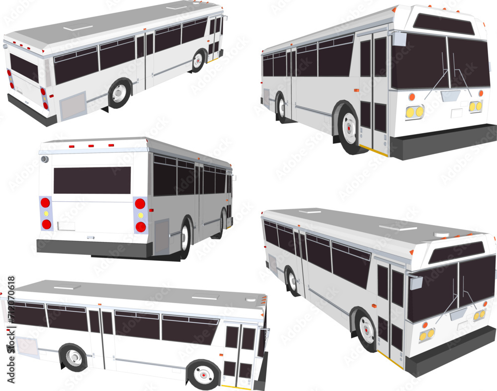 Vector sketch illustration of vintage classic city bus design