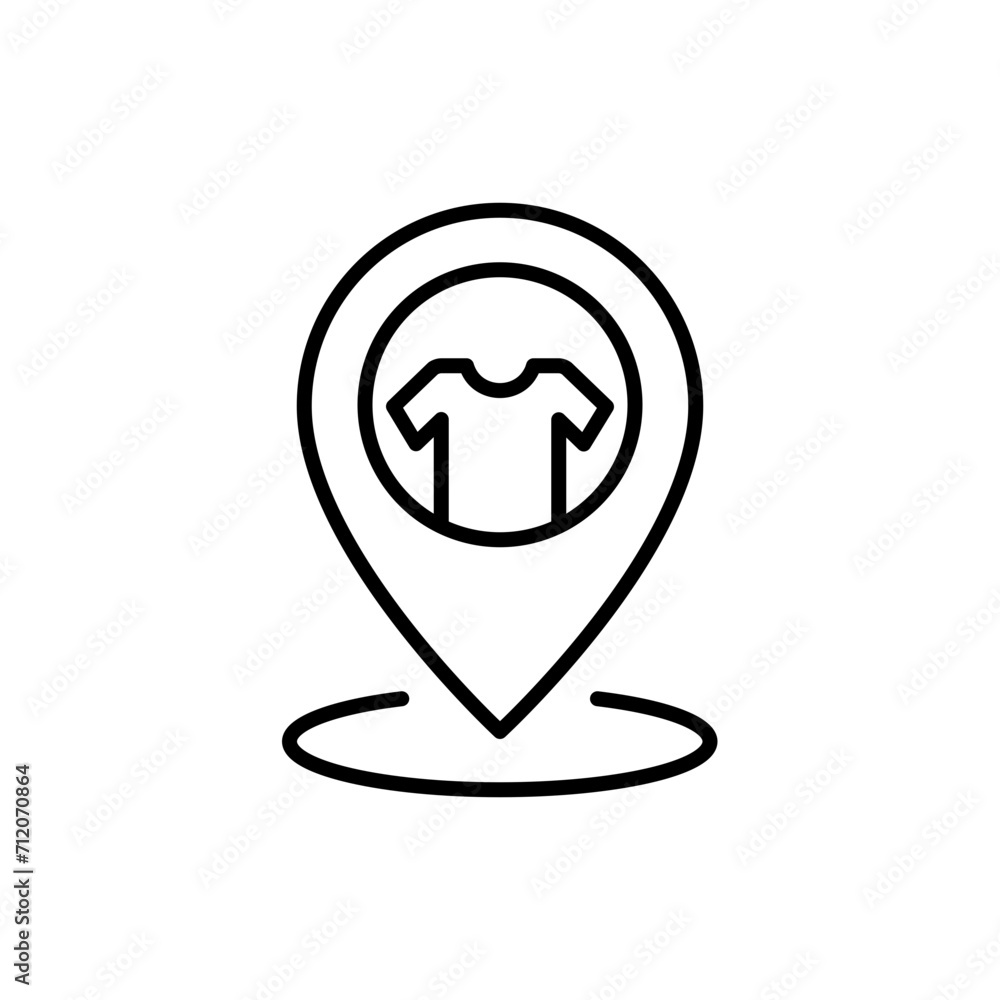 Clothes location outline icons, minimalist vector illustration ,simple transparent graphic element .Isolated on white background