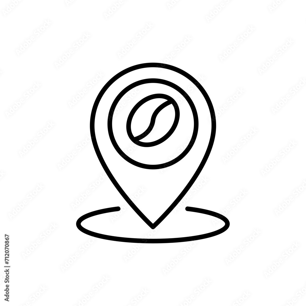 Cafe location outline icons, minimalist vector illustration ,simple transparent graphic element .Isolated on white background Cafe location outline icons, minimalist vector illustration ,simple transparent graphic element .Isolated on white background