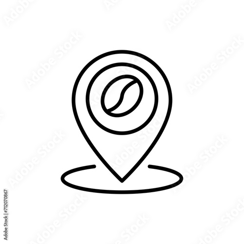 Free Download Cafe location outline icons, minimalist vector illustration ,simple transparent graphic element .Isolated on white background - GFXLoad