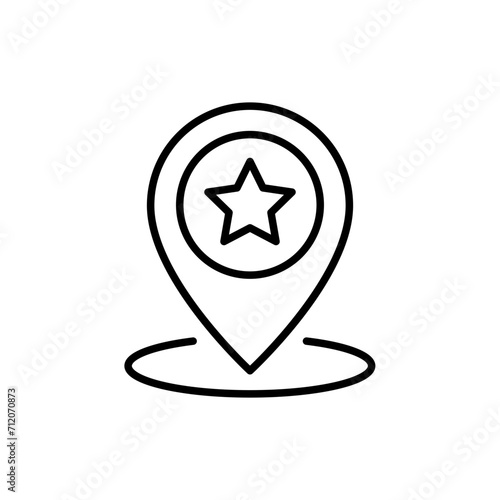 Favorite location outline icons, minimalist vector illustration ,simple transparent graphic element .Isolated on white background
