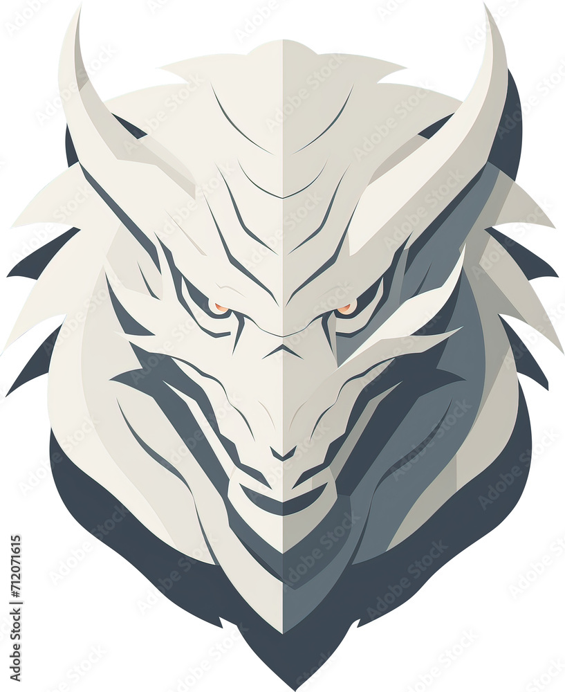 Fototapeta premium silver dragon head vector