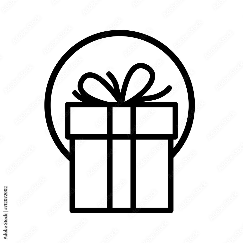 box gift line icon logo vector