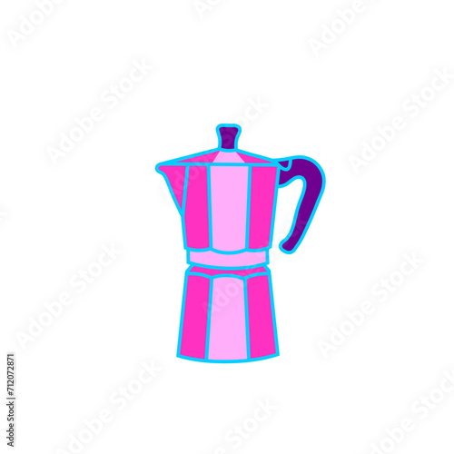 Moka Coffee Pot Vector Drawing