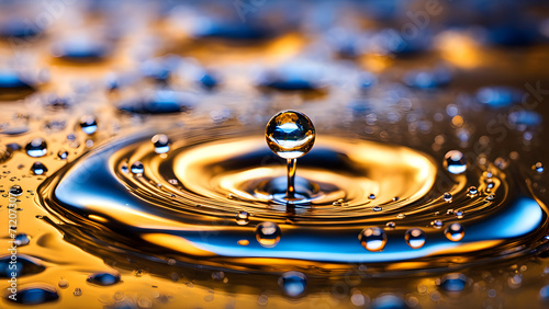 Water drops gold background