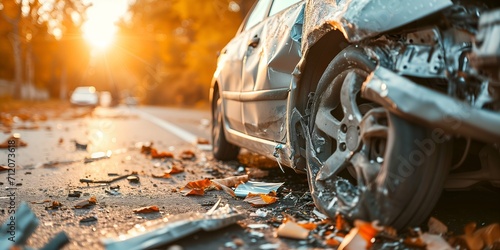 Car accident on the road. Car crash on the road. Auto insurance concept, car crash, accident photo