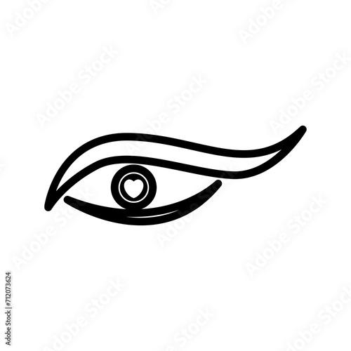 eye love line icon logo vector