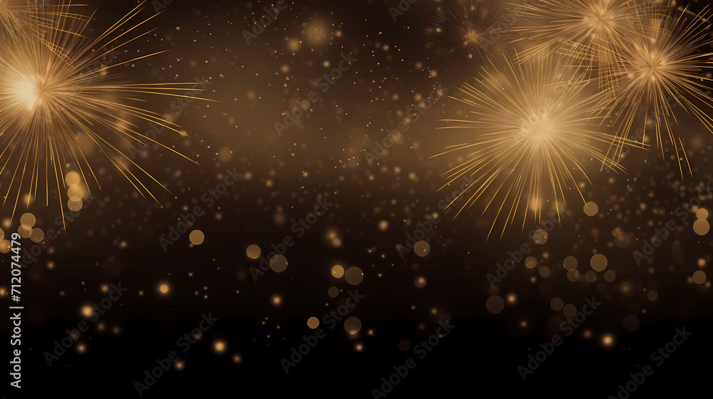 Fototapeta premium Beautiful creative holiday background with fireworks and sparkles