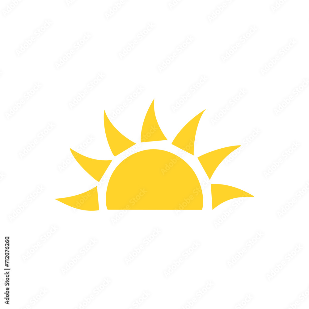 Hand drawn Yellow sun vector illustration Hand drawn Yellow sun vector illustration