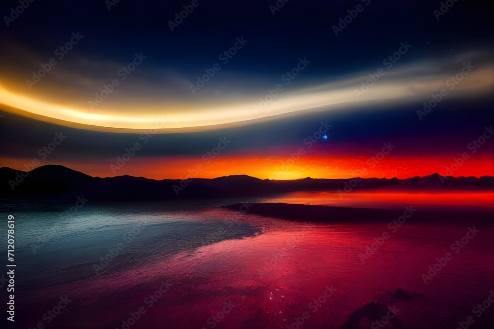 A vibrant cosmic landscape with planets and stars out