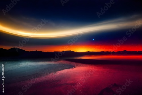 A vibrant cosmic landscape with planets and stars out