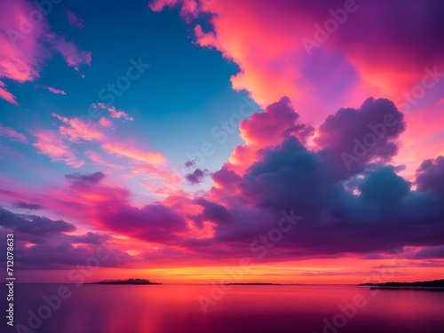 sunset over the ocean © krishna