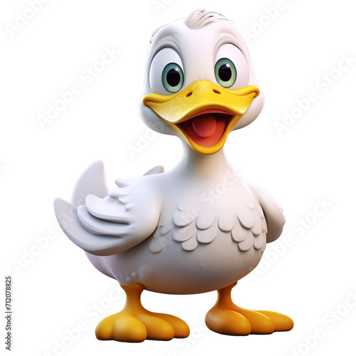 Cartoon Style Duck Logo Illustration No Background Perfect for Print on Demand