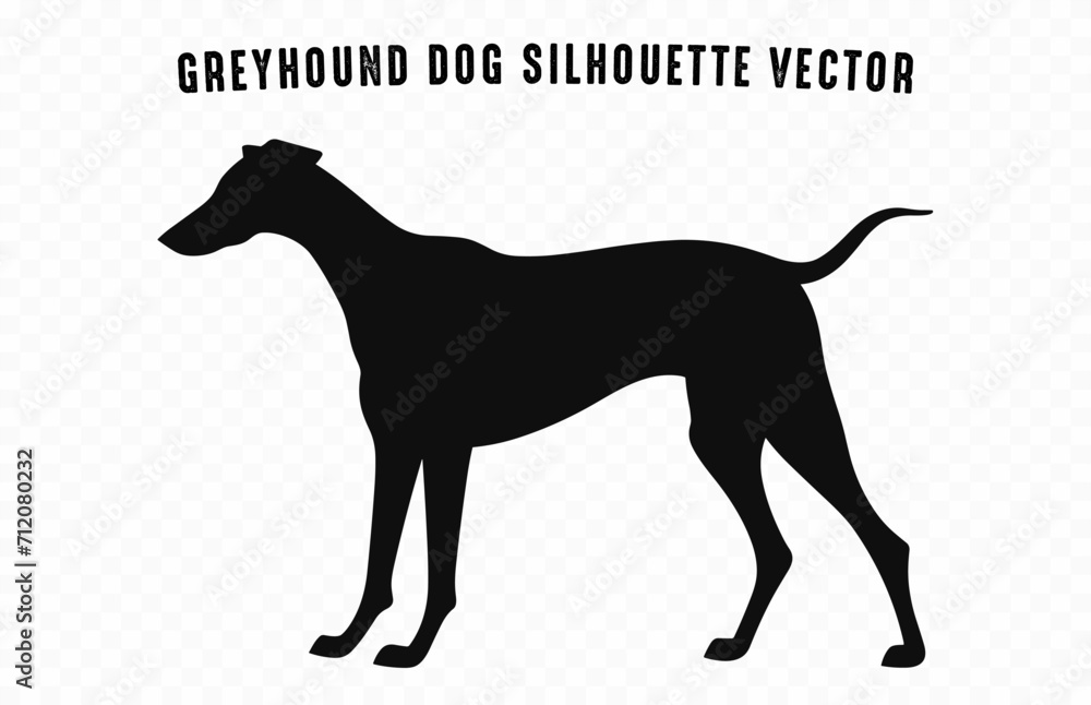 A Greyhound Dog black Silhouette vector isolated on a white background