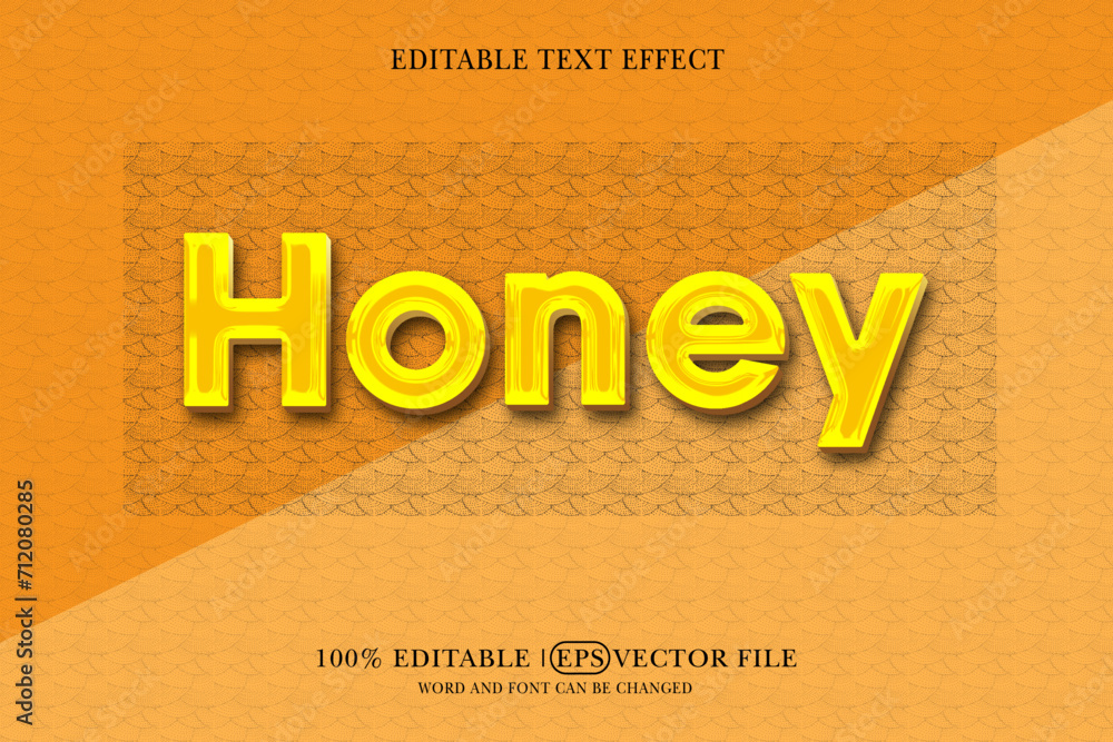 Obraz premium Liquid 3D editable text effect style with honey text