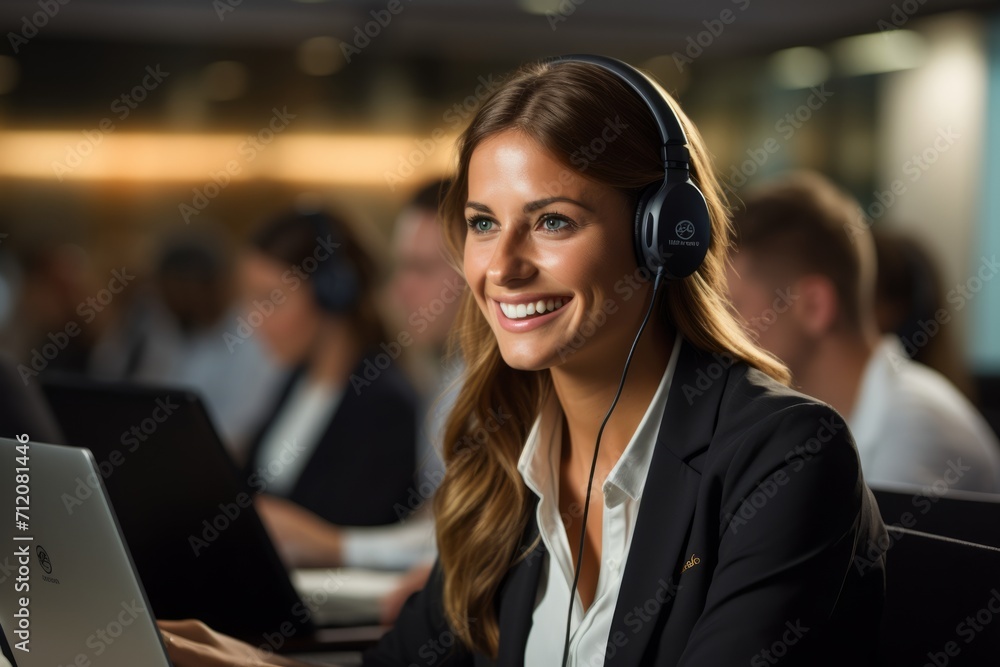 Customer service manager conducting a team meeting, Generative AI Customer service manager conducting a team meeting, Generative AI
