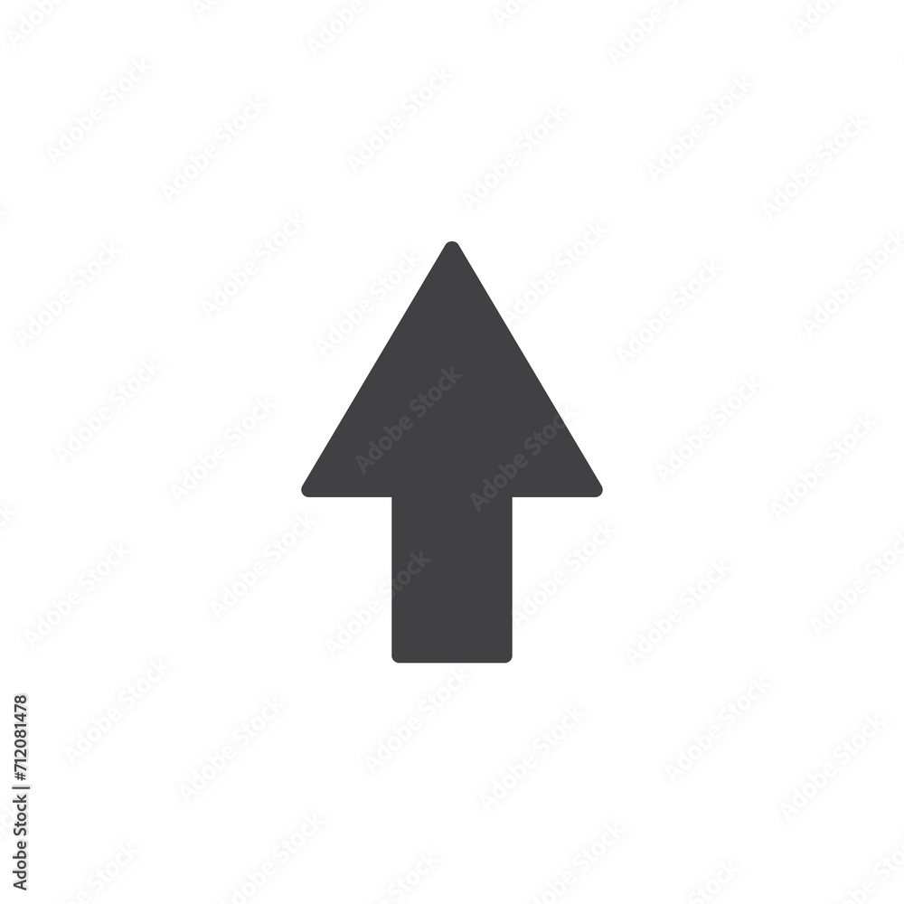 Upward pointing arrow vector icon Upward pointing arrow vector icon