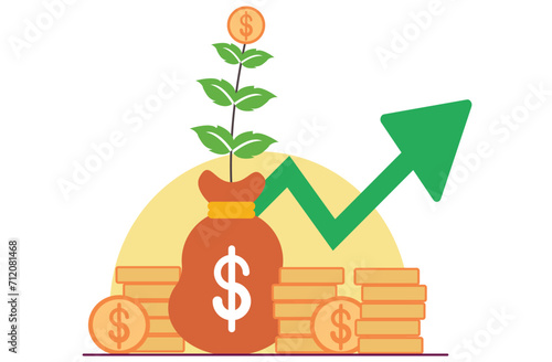 investing icon,Money management related ,investment icon set. Containing investor, mutual fund, asset, risk management, economy, financial gain, interest and stock icons.Finance and business,yellow